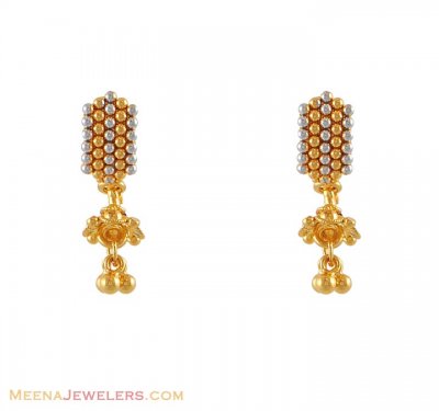 Earring With Two Tone shade  ( 22Kt Gold Fancy Earrings )