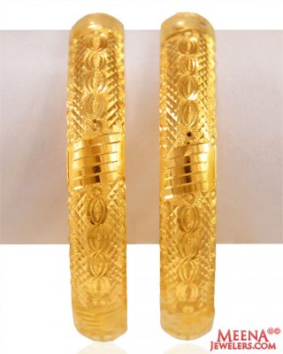 22KT Gold Machine Bangles (2 Pcs) ( Gold Bangles )