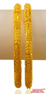 22KT Gold Filigree Bangles(2pcs) ( Gold Bangles )