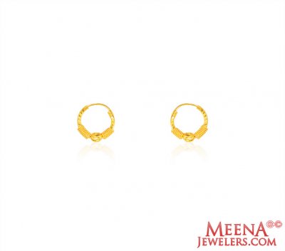 22 Kt Gold Fancy Hoops for Girl ( Hoop Earrings )