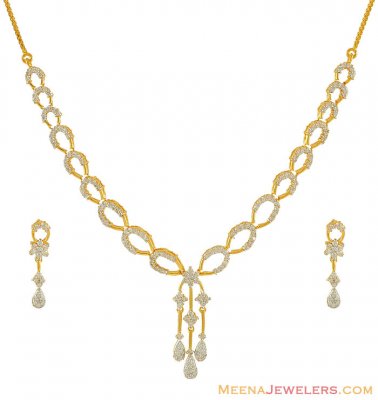 22K Star Signity Necklace Set ( Gold Designer Sets )