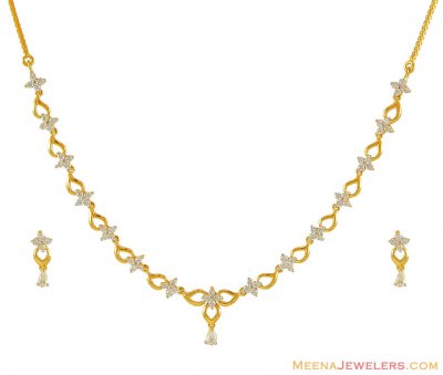 22k Fancy Necklace Set ( Gold Designer Sets )