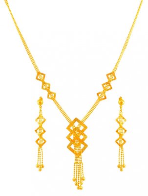 22K Gold Fancy Necklace Set ( Light Sets )