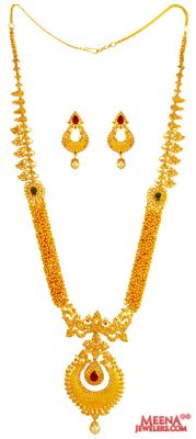 22 Kt Diamond Polki Chakri Set ( Diamond Necklace Sets )