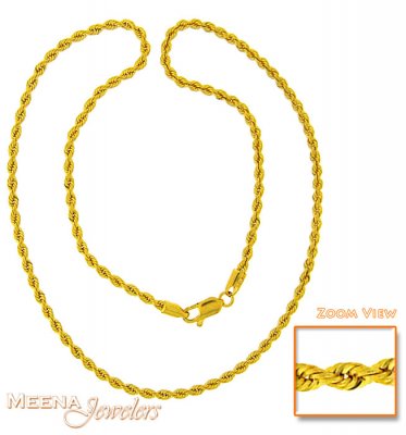 22 Kt Gold Rope Chain ( Plain Gold Chains )