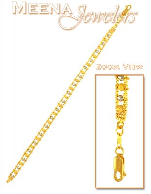 22Kt Gold Two tone Ladies Bracelet ( Ladies Bracelets )