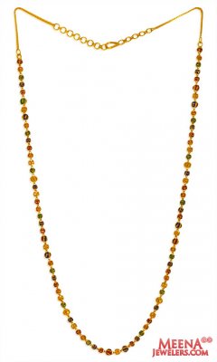 22K Gold Long Meenakari Chain ( 22Kt Long Chains (Ladies) )