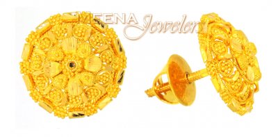 22K Gold Earrings with Filigree  ( 22 Kt Gold Tops )