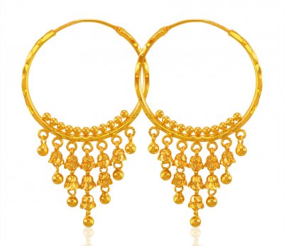 22k Gold Hoops  ( Hoop Earrings )