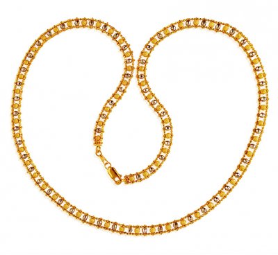 22kt Gold Rhodhium  Balls  Chain ( 22Kt Gold Fancy Chains )