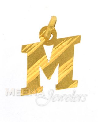 22Kt Initial Pendant (M) ( Initial Pendants )