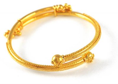 Baby Bangles (22K Gold) - BjBa4300 - 22k Gold Bangle with Filigree work ...