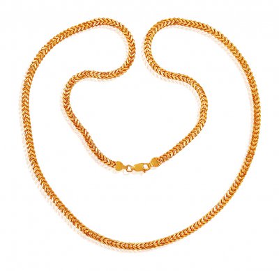 Mens Fancy Foxtail Long Chain 22k  ( Men`s Gold Chains )