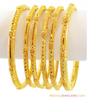 22K Exclusive Filigree Bangles  ( Set of Bangles )