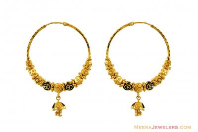 22k Gold Meenakari Bali ( Earrings) ( Hoop Earrings )