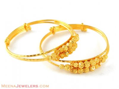 22k Fancy Baby Bangles(set of 2) ( Baby Bangles )