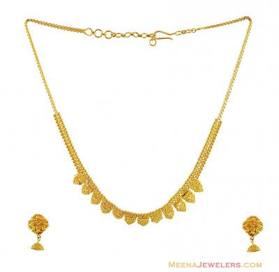 22K Gold Fancy Necklace Set ( Light Sets )