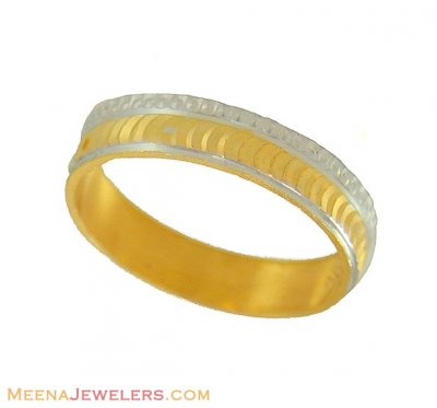 Two Tone Wedding Band (22Kt Gold) ( Wedding Bands )