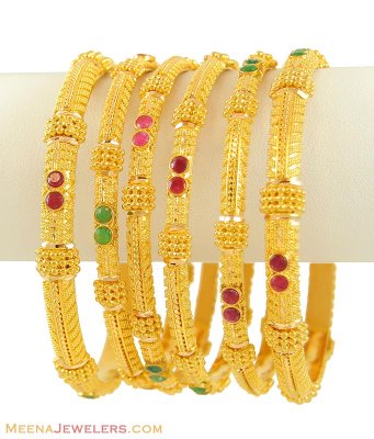 22k Designer Bangle Set (set of 6) ( Set of Bangles )