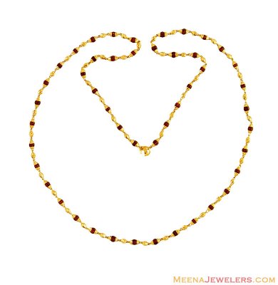 22K Gold Rudraksh Mala ( Men`s Gold Chains )