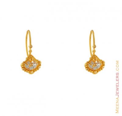 Two tone earring ( 22Kt Gold Fancy Earrings )