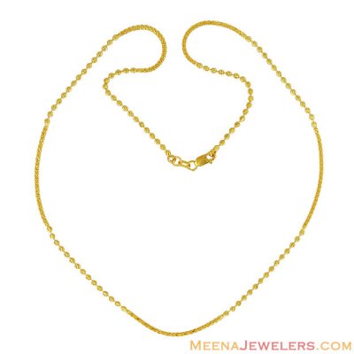 22k Designer Gold Chain(18 Inches) ( 22Kt Gold Fancy Chains )