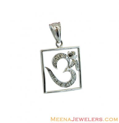 18K White Gold OM Pendant ( Om Pendants )