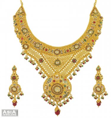 22k Exclusive Bridal Necklace Set  ( Bridal Necklace Sets )