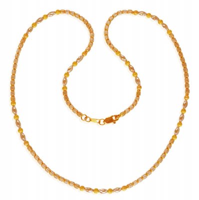22k Gold 2 Tone Designer Chain ( 22Kt Gold Fancy Chains )