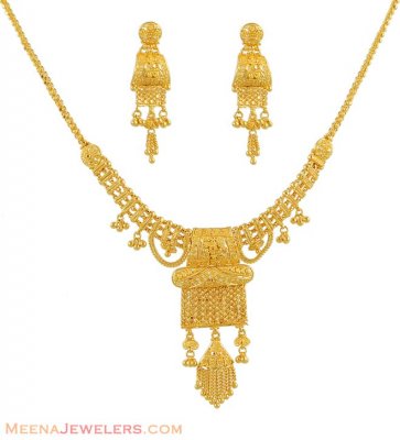 22k Fancy Necklace Set ( 22 Kt Gold Sets )