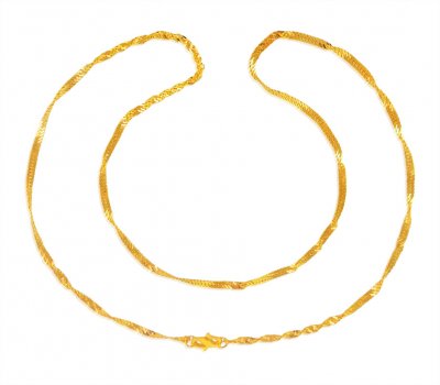 22kt Gold Long Disco Chain (20 inc) ( Plain Gold Chains )