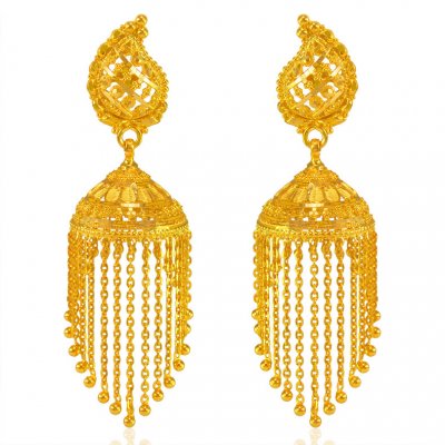 22 Karat Gold Jhumka Earrings  ( Exquisite Earrings )