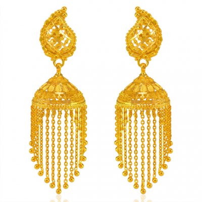 22 Karat Gold Jhumka Earrings  ( Exquisite Earrings )