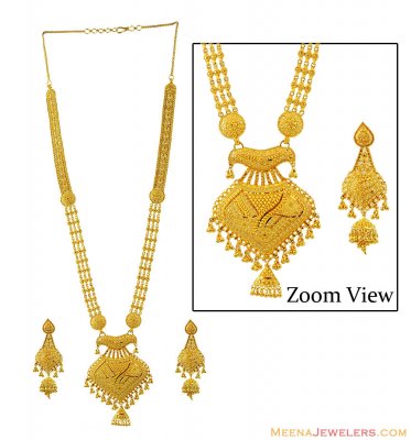 22K Filigree Patta Necklace Set ( Bridal Necklace Sets )