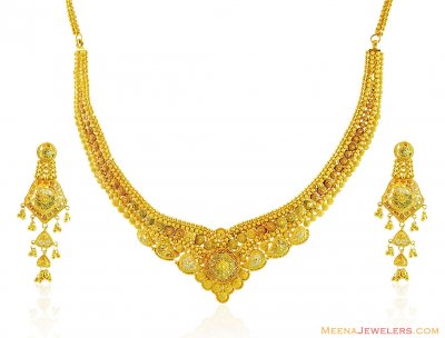 22K Three Tone Gold Set ( 22 Kt Gold Sets )