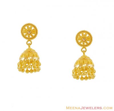 22K Gold Jhumka ( 22Kt Gold Fancy Earrings )