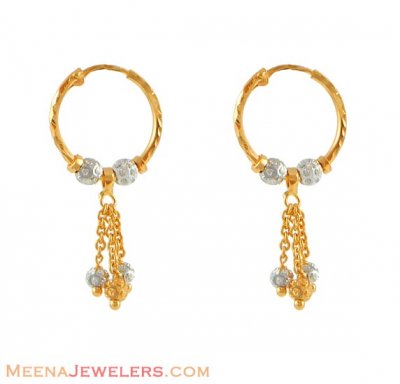 Gold two tone hoops ( Hoop Earrings )