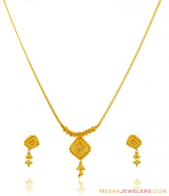 Fancy Dokia Style Gold Necklace Set ( Light Sets )