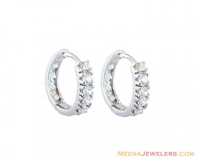 White Gold Hoops Small 18K ( Hoop Earrings )