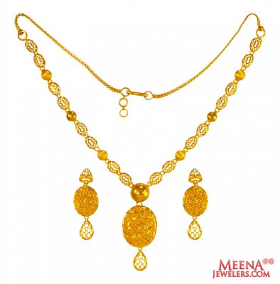 22 Karat Yellow Gold Necklace Set ( Light Sets )