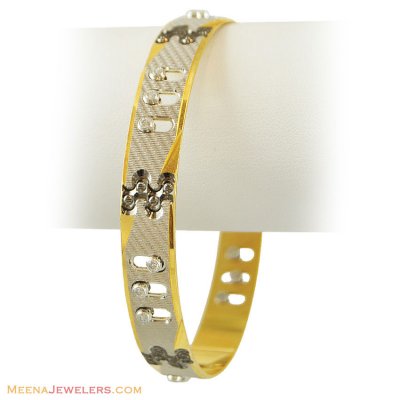 22k Rhodium Bangle(1 ) ( Two Tone Bangles )