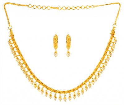 22Kt Gold designer Necklace Set ( Light Sets )
