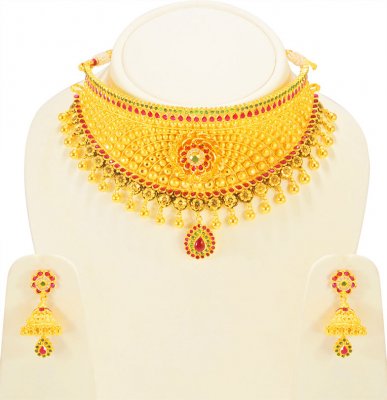 22KT Gold Bridal Necklace Set ( Bridal Necklace Sets )