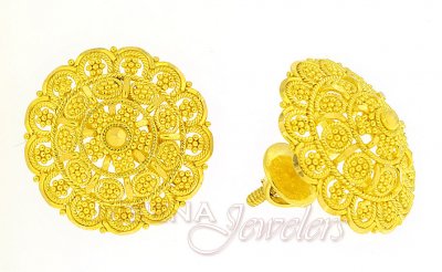 22K Gold Earrings with Filigree  ( 22 Kt Gold Tops )