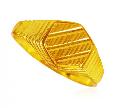 22K Yellow Gold Ring ( Mens Gold Ring )