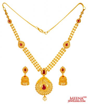 22 kt Uncut Diamond Set ( Diamond Necklace Sets )