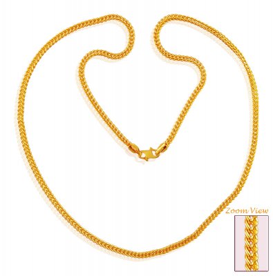 22K Gold Fox Tail Chain (18In) ( Plain Gold Chains )
