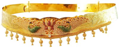 22K Gold CZ Peacock Vaddanam ( Gold Waist Belt )