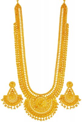22 Karat Gold Long Necklace Set ( 22 Kt Gold Sets )