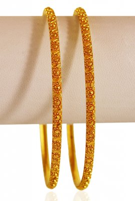 22K Yellow Gold Bangles( set of 2) ( Gold Bangles )